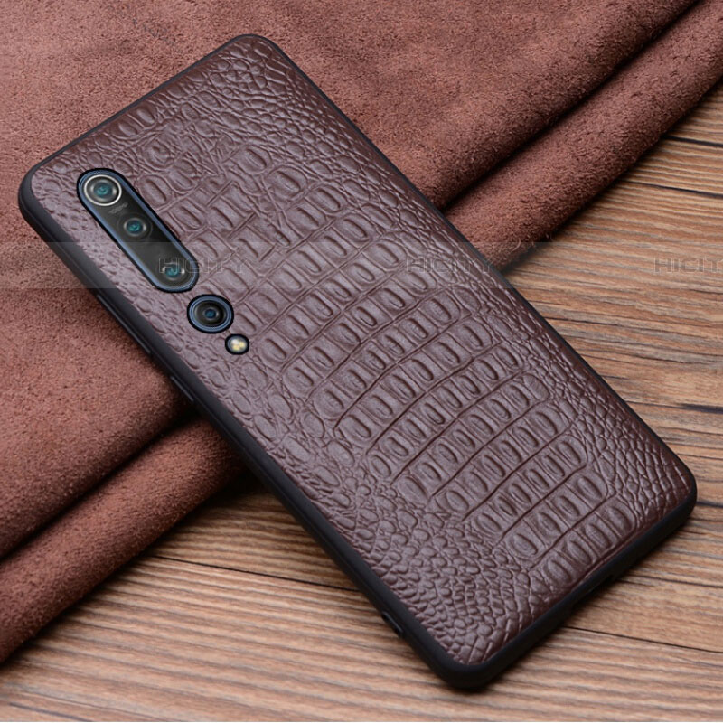 Handyhülle Hülle Luxus Leder Schutzhülle S01 für Xiaomi Mi 10 Braun