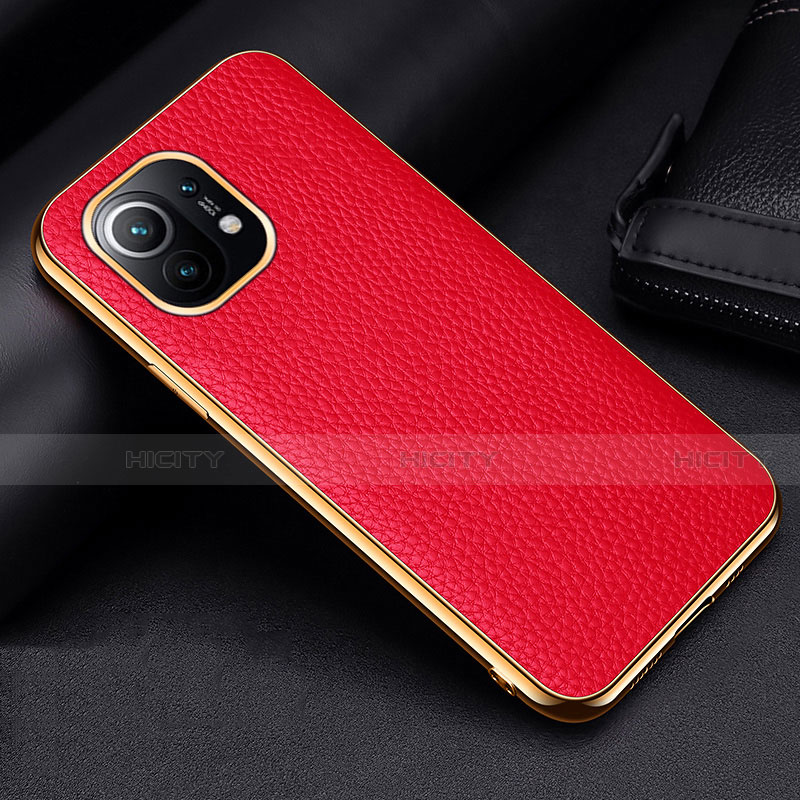 Handyhülle Hülle Luxus Leder Schutzhülle S01 für Xiaomi Mi 11 5G Rot