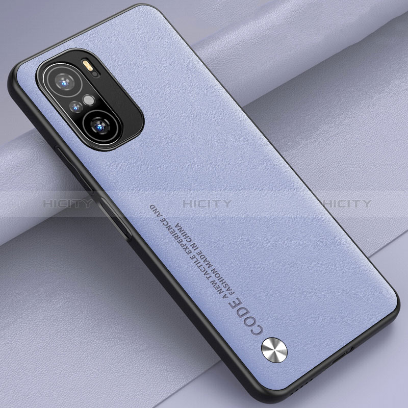 Handyhülle Hülle Luxus Leder Schutzhülle S01 für Xiaomi Poco F3 5G Helles Lila Plus