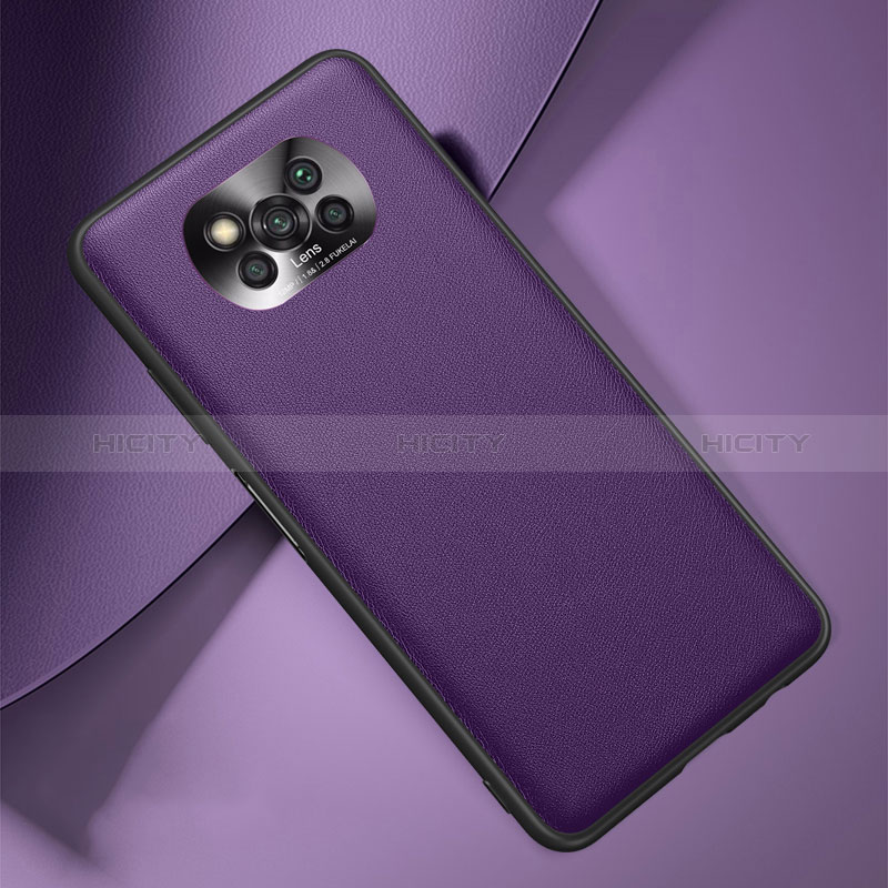 Handyhülle Hülle Luxus Leder Schutzhülle S01 für Xiaomi Poco X3 NFC Violett