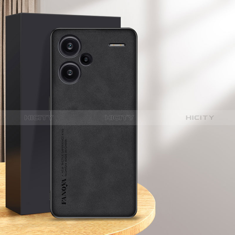 Handyhülle Hülle Luxus Leder Schutzhülle S01 für Xiaomi Redmi Note 13 Pro+ Plus 5G Schwarz Plus