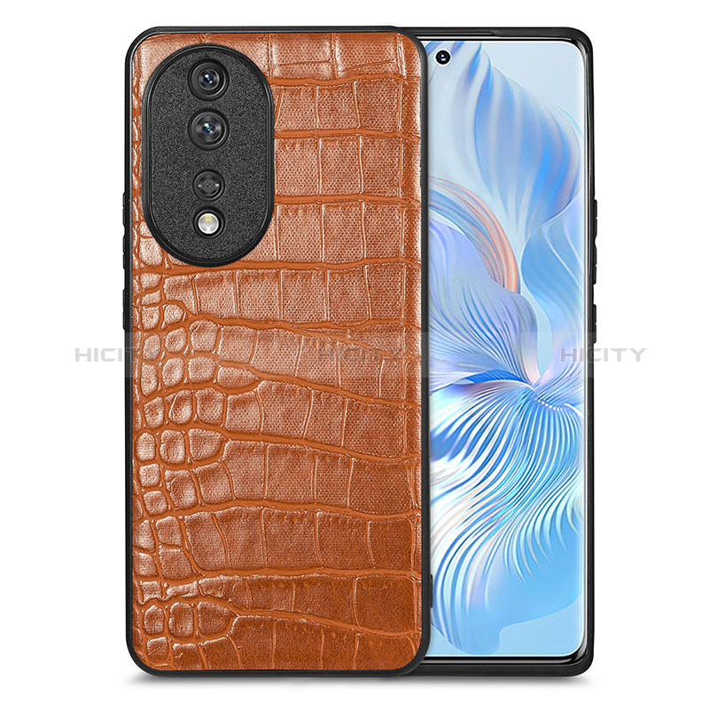 Handyhülle Hülle Luxus Leder Schutzhülle S01D für Huawei Honor 80 5G Braun Plus