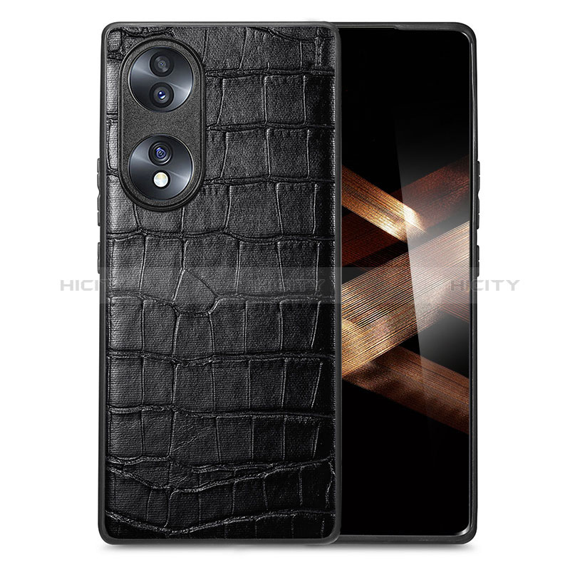 Handyhülle Hülle Luxus Leder Schutzhülle S01D für Huawei Honor X7b Schwarz