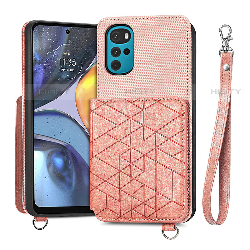 Handyhülle Hülle Luxus Leder Schutzhülle S01D für Motorola Moto G22 Rosegold Plus