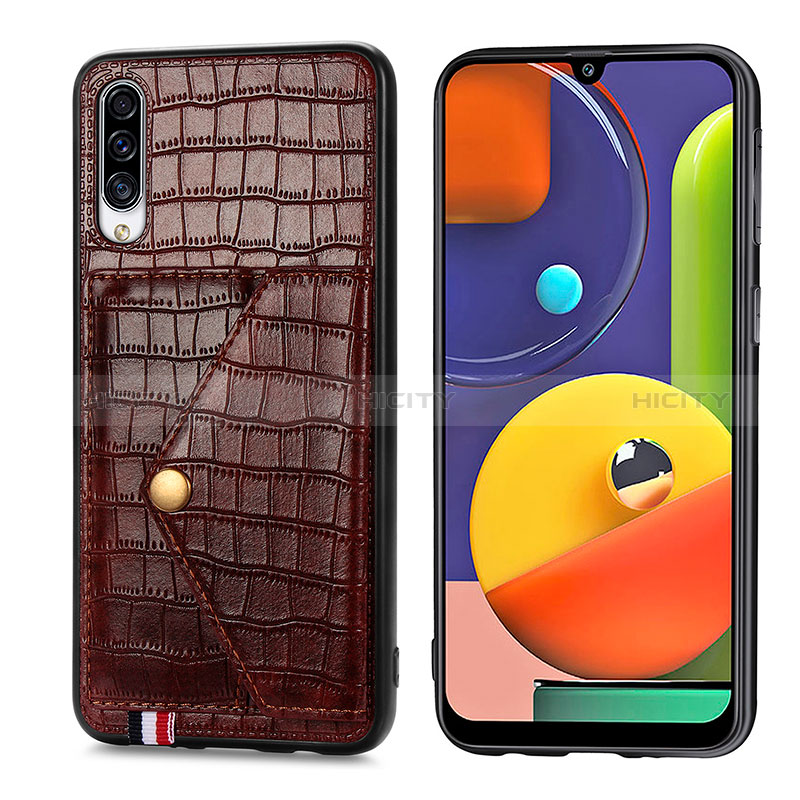 Handyhülle Hülle Luxus Leder Schutzhülle S01D für Samsung Galaxy A50S Braun Plus