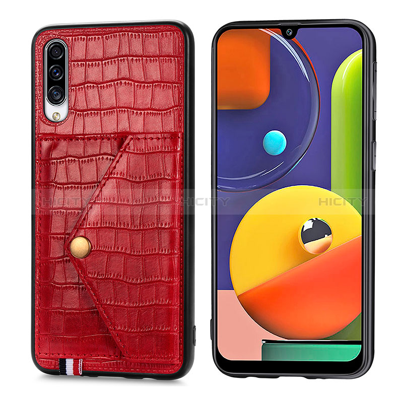 Handyhülle Hülle Luxus Leder Schutzhülle S01D für Samsung Galaxy A50S Rot Plus