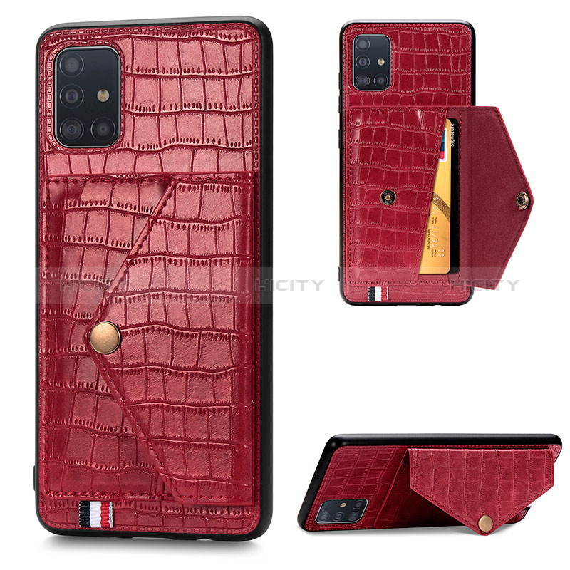 Handyhülle Hülle Luxus Leder Schutzhülle S01D für Samsung Galaxy A71 5G Rot