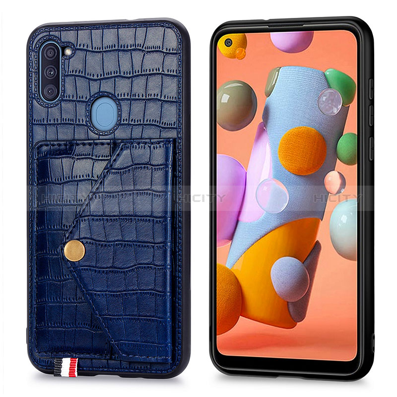 Handyhülle Hülle Luxus Leder Schutzhülle S01D für Samsung Galaxy M11 groß