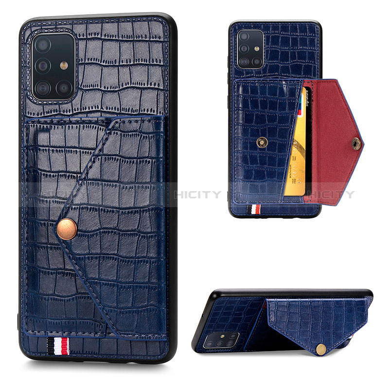 Handyhülle Hülle Luxus Leder Schutzhülle S01D für Samsung Galaxy M40S Blau Plus