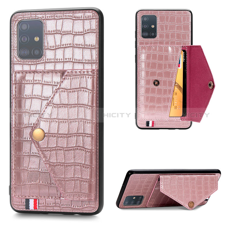 Handyhülle Hülle Luxus Leder Schutzhülle S01D für Samsung Galaxy M40S Rosegold Plus