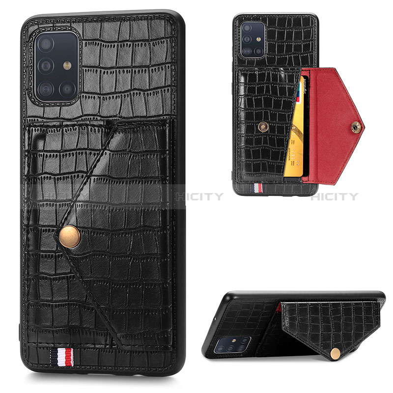 Handyhülle Hülle Luxus Leder Schutzhülle S01D für Samsung Galaxy M40S Schwarz