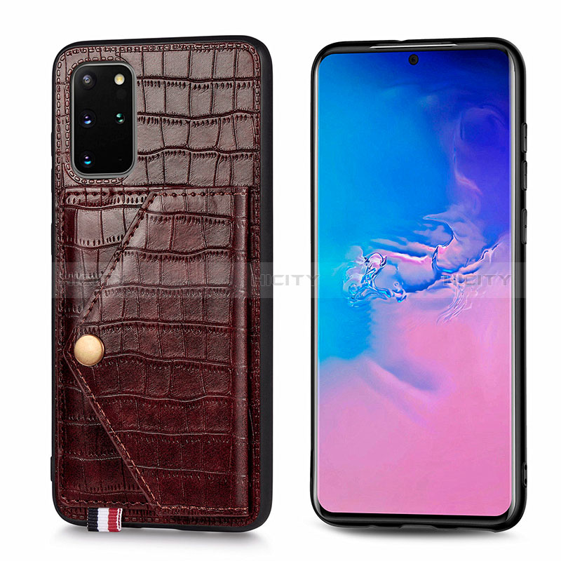 Handyhülle Hülle Luxus Leder Schutzhülle S01D für Samsung Galaxy S20 Plus 5G Braun