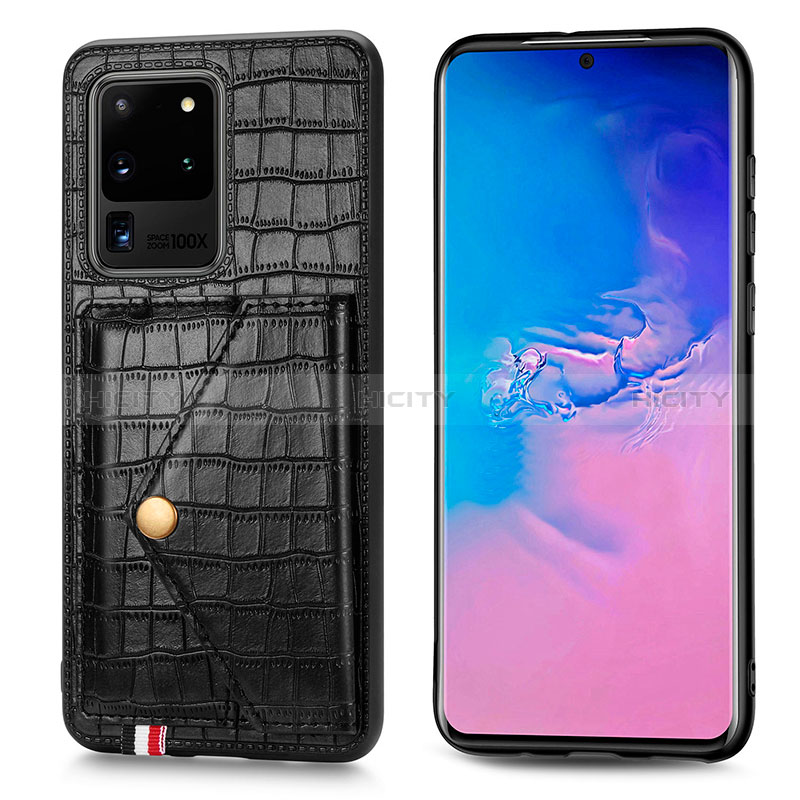 Handyhülle Hülle Luxus Leder Schutzhülle S01D für Samsung Galaxy S20 Ultra 5G groß