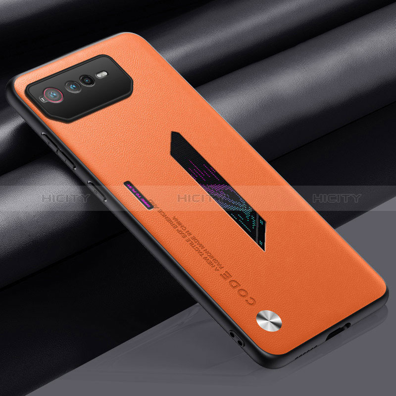 Handyhülle Hülle Luxus Leder Schutzhülle S02 für Asus ROG Phone 6 Pro Orange Plus