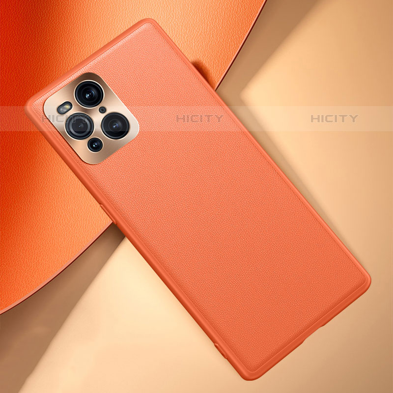 Handyhülle Hülle Luxus Leder Schutzhülle S02 für Oppo Find X3 Pro 5G Orange