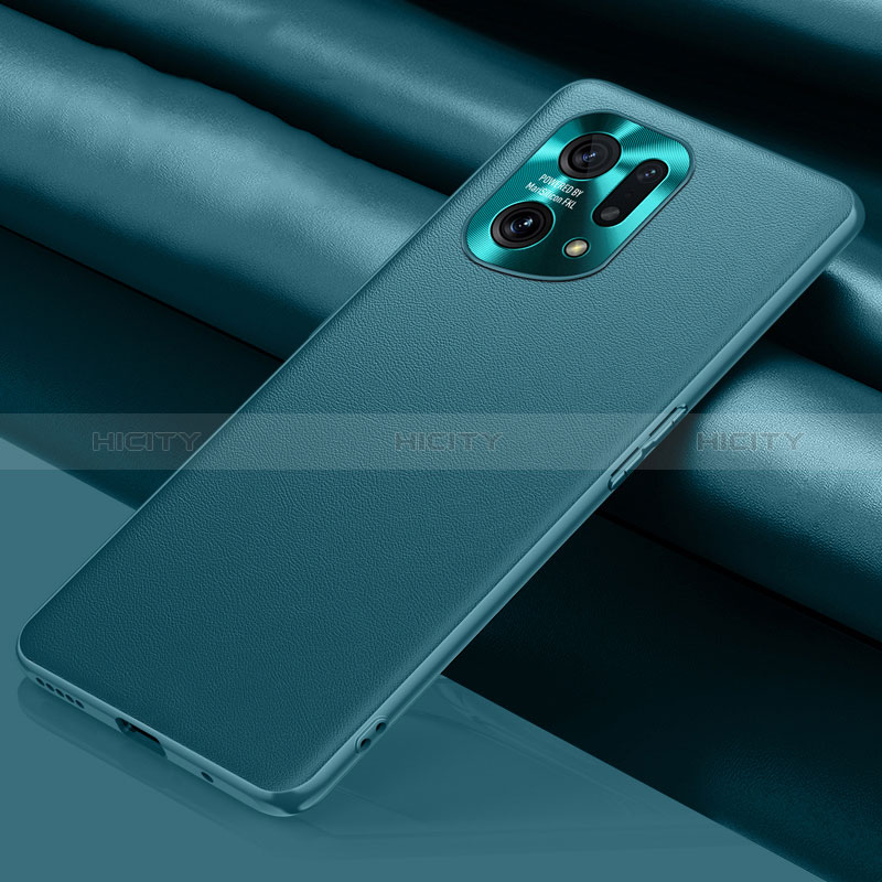 Handyhülle Hülle Luxus Leder Schutzhülle S02 für Oppo Find X5 5G Cyan