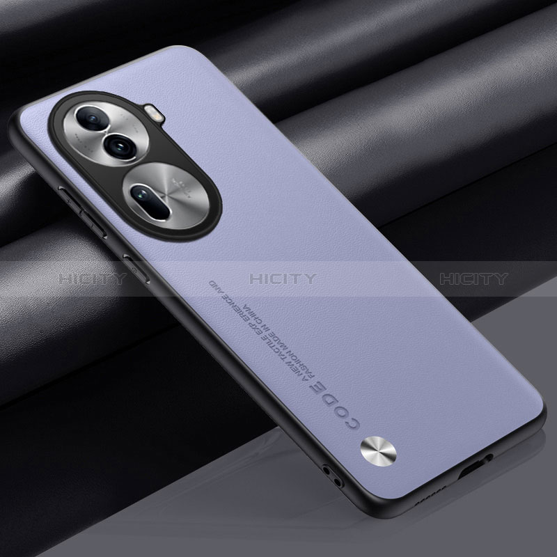 Handyhülle Hülle Luxus Leder Schutzhülle S02 für Oppo Reno11 Pro 5G Helles Lila Plus