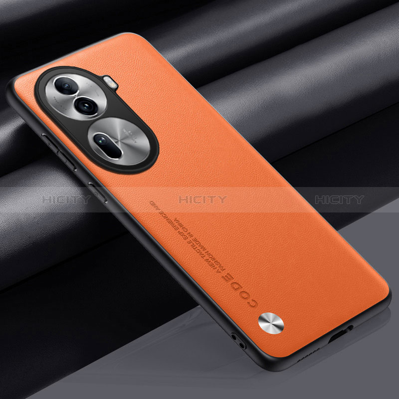 Handyhülle Hülle Luxus Leder Schutzhülle S02 für Oppo Reno11 Pro 5G Orange Plus