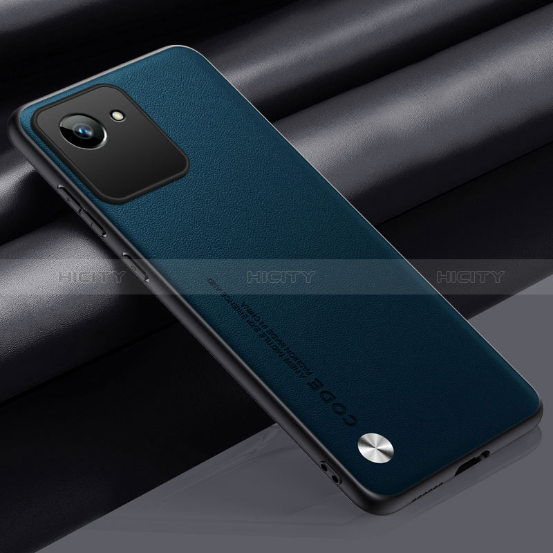 Handyhülle Hülle Luxus Leder Schutzhülle S02 für Realme C30 Cyan