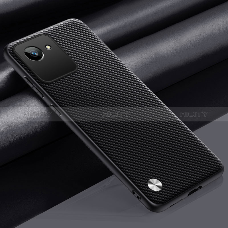 Handyhülle Hülle Luxus Leder Schutzhülle S02 für Realme C30 Dunkelgrau