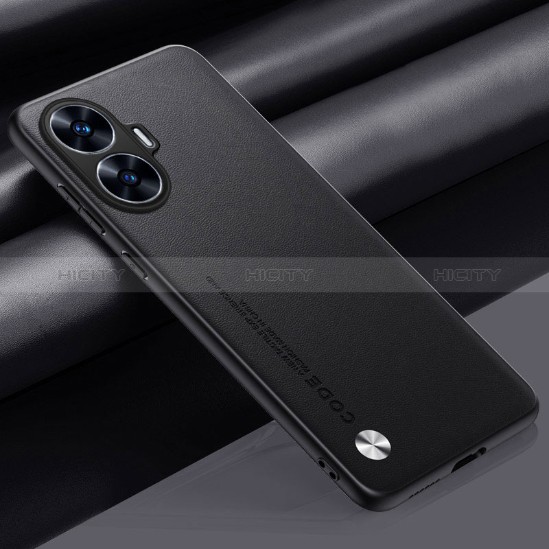 Handyhülle Hülle Luxus Leder Schutzhülle S02 für Realme C55 Schwarz Plus