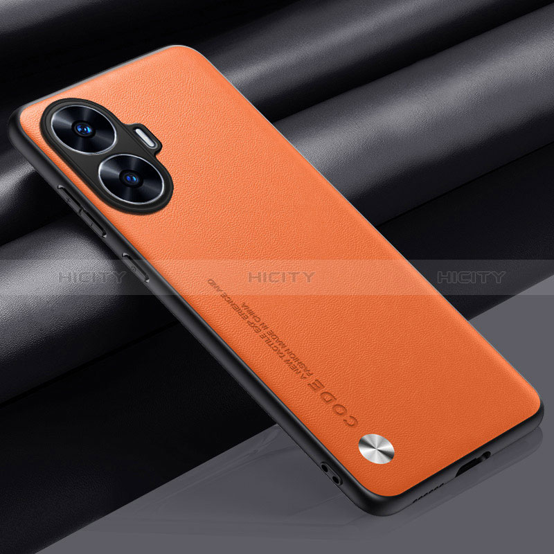 Handyhülle Hülle Luxus Leder Schutzhülle S02 für Realme Narzo N55 Orange Plus