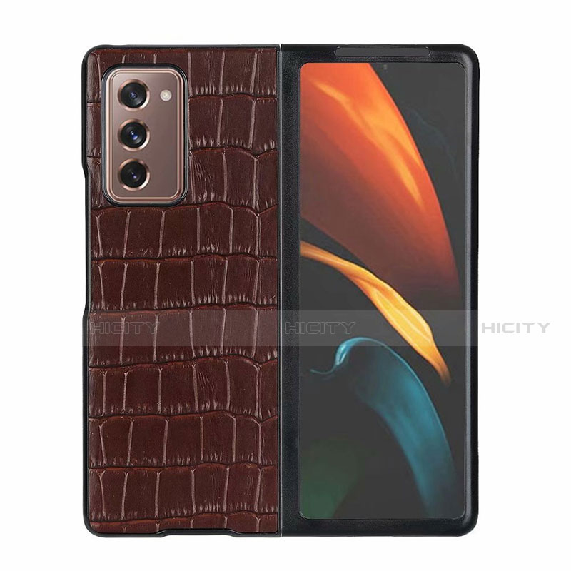 Handyhülle Hülle Luxus Leder Schutzhülle S02 für Samsung Galaxy Z Fold2 5G Braun