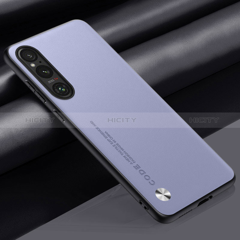 Handyhülle Hülle Luxus Leder Schutzhülle S02 für Sony Xperia 1 V Helles Lila Plus