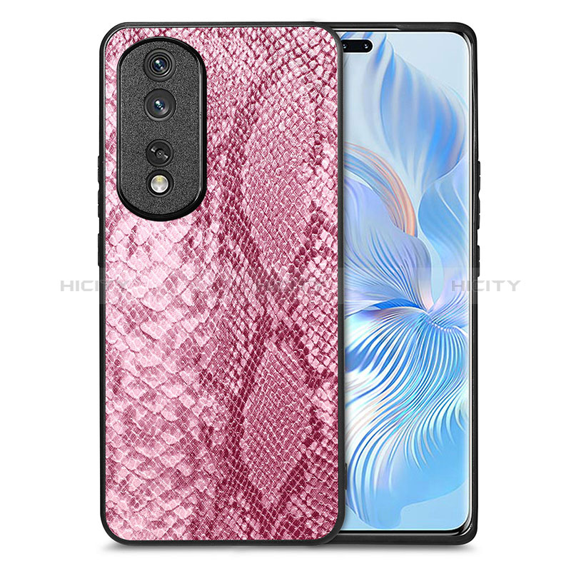 Handyhülle Hülle Luxus Leder Schutzhülle S02D für Huawei Honor 80 Pro Flat 5G Rosa