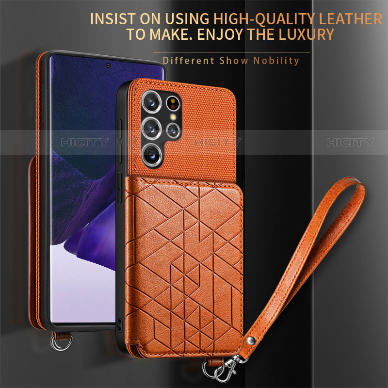Handyhülle Hülle Luxus Leder Schutzhülle S02D für Samsung Galaxy S21 Ultra 5G groß