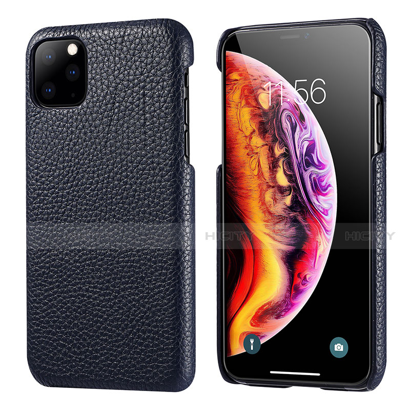 Handyhülle Hülle Luxus Leder Schutzhülle S03 für Apple iPhone 11 Pro Max Blau