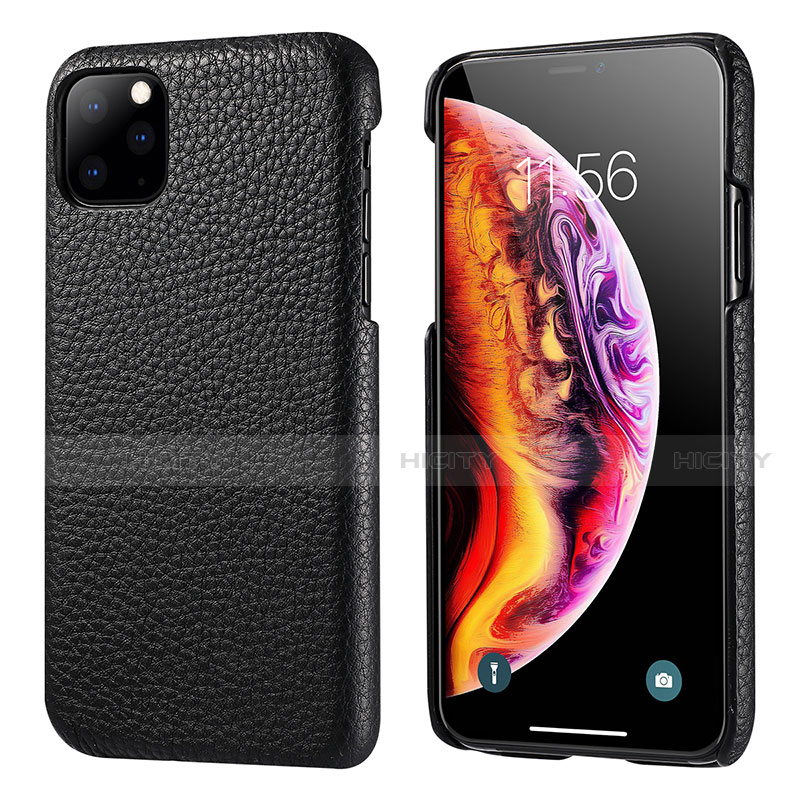 Handyhülle Hülle Luxus Leder Schutzhülle S03 für Apple iPhone 11 Pro Schwarz