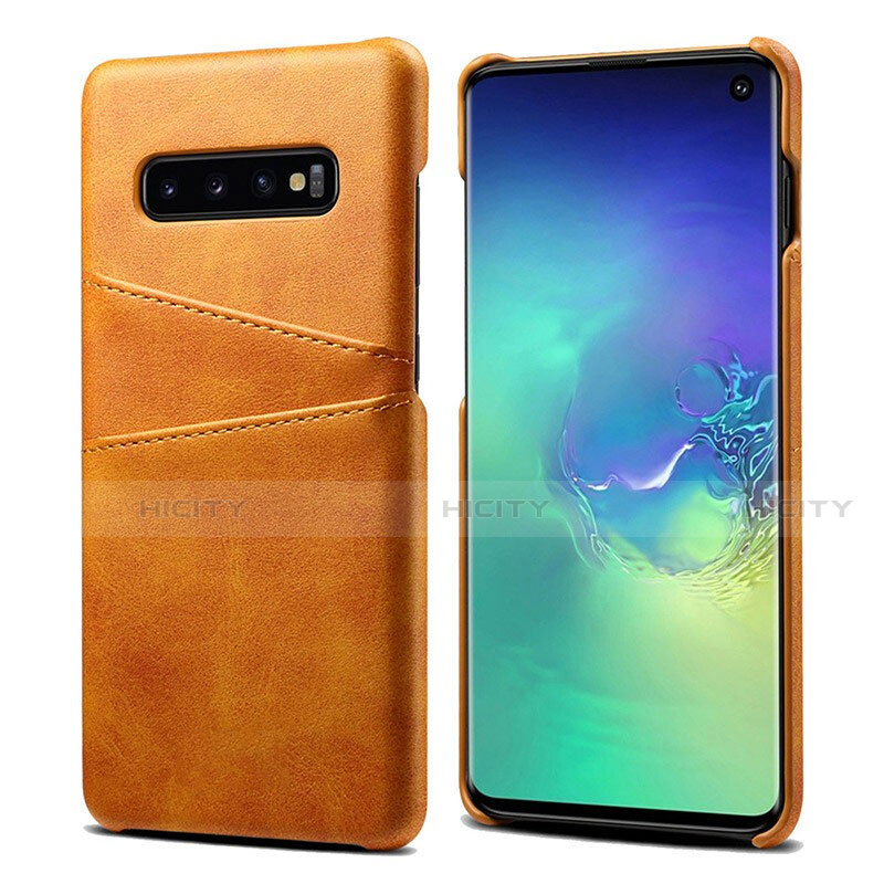 Handyhülle Hülle Luxus Leder Schutzhülle S03 für Samsung Galaxy S10 5G Orange Plus