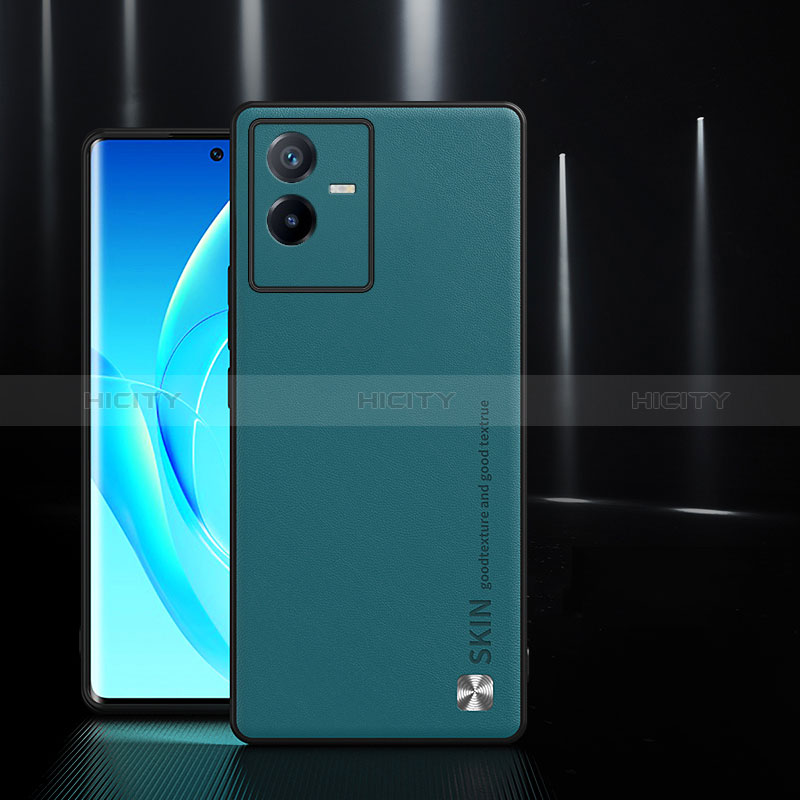 Handyhülle Hülle Luxus Leder Schutzhülle S03 für Vivo T2x 5G Cyan