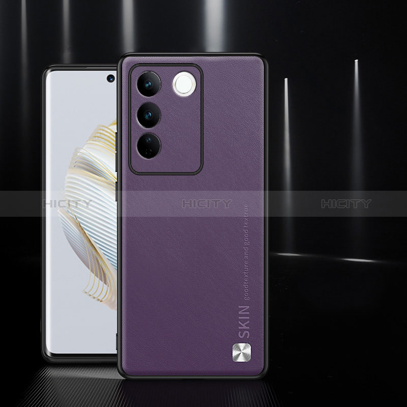 Handyhülle Hülle Luxus Leder Schutzhülle S03 für Vivo V27 Pro 5G Violett