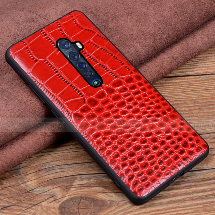 Handyhülle Hülle Luxus Leder Schutzhülle S04 für Oppo Reno2 Rot Plus