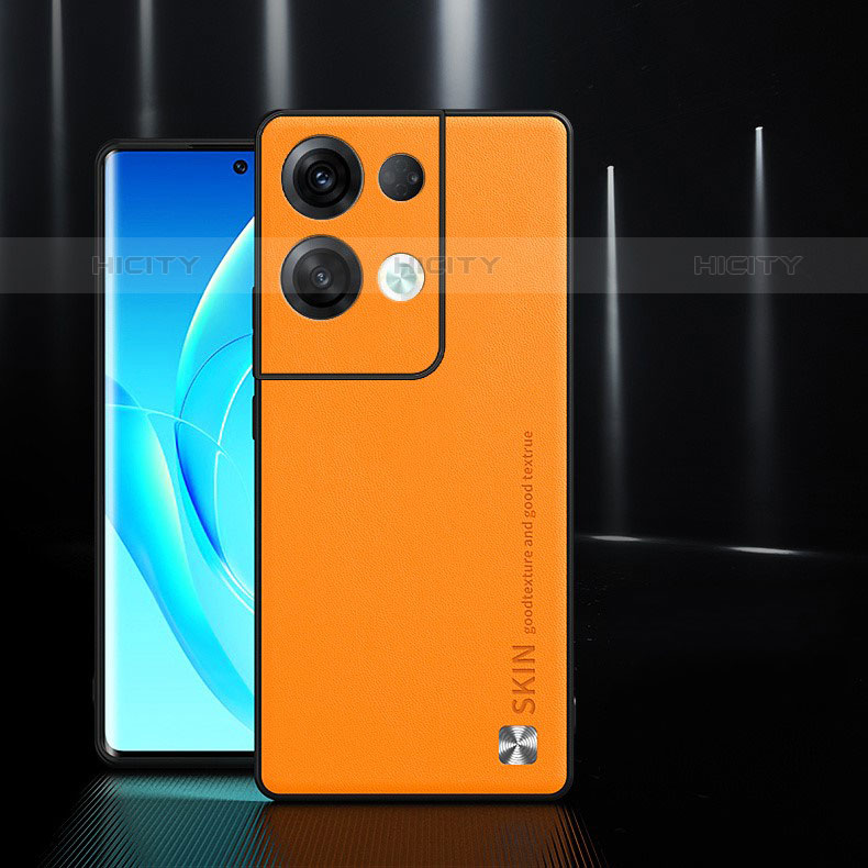 Handyhülle Hülle Luxus Leder Schutzhülle S04 für Oppo Reno8 5G Orange