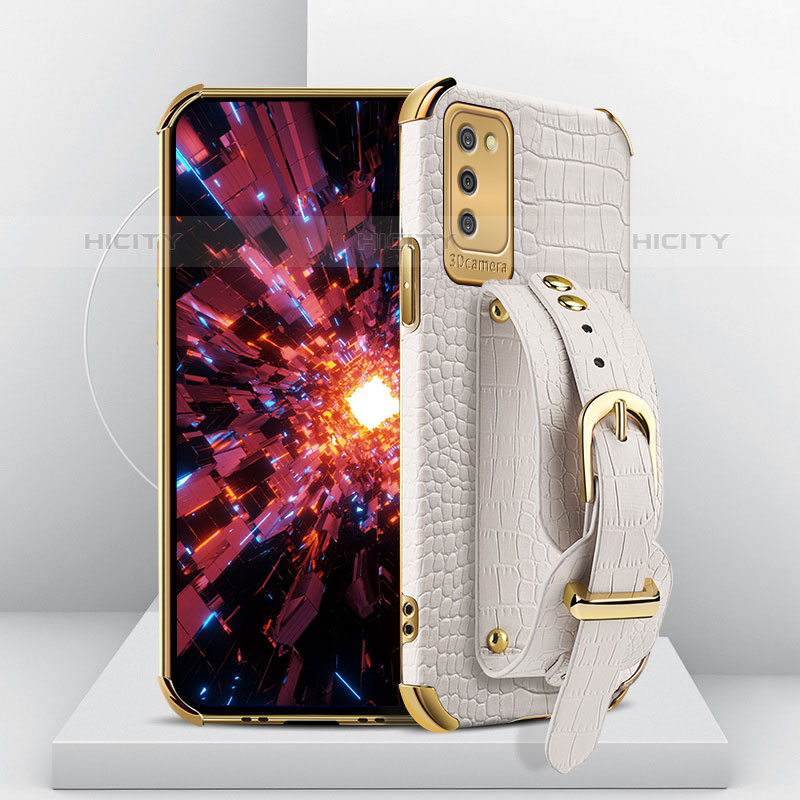 Handyhülle Hülle Luxus Leder Schutzhülle S04 für Samsung Galaxy M02s Weiß Plus