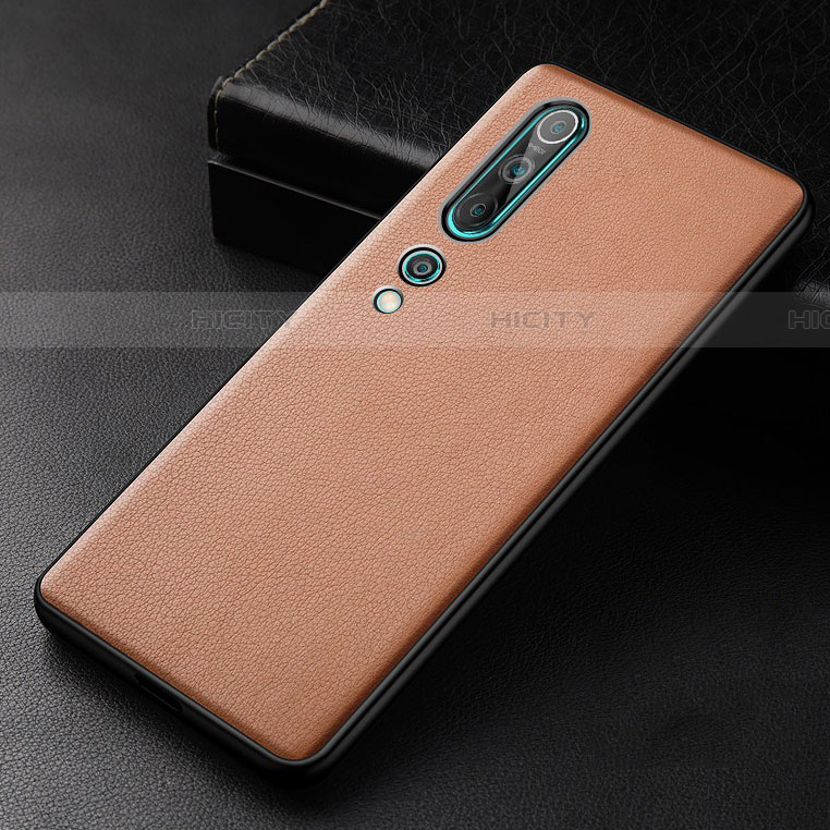 Handyhülle Hülle Luxus Leder Schutzhülle S04 für Xiaomi Mi 10 Orange Plus