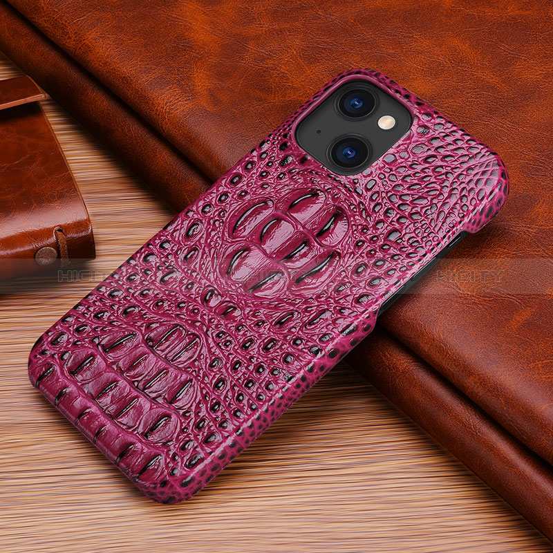 Handyhülle Hülle Luxus Leder Schutzhülle S05 für Apple iPhone 15 Violett