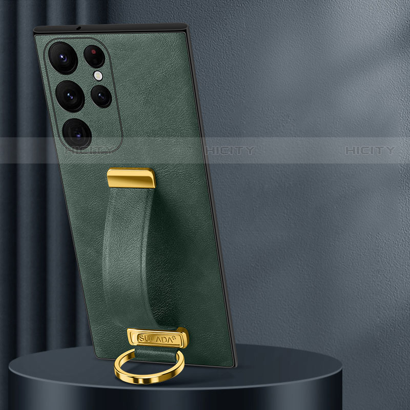 Handyhülle Hülle Luxus Leder Schutzhülle S05 für Samsung Galaxy S23 Ultra 5G Grün