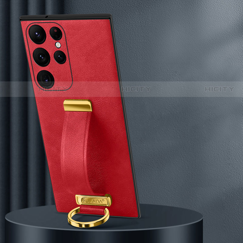 Handyhülle Hülle Luxus Leder Schutzhülle S05 für Samsung Galaxy S23 Ultra 5G Rot Plus