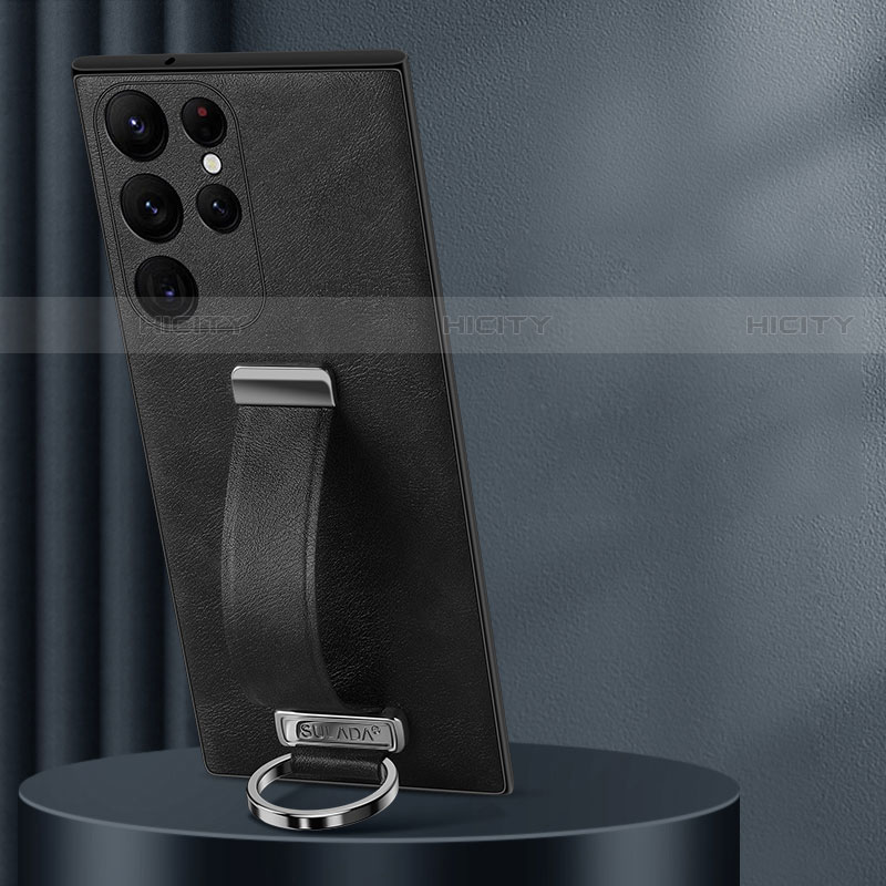 Handyhülle Hülle Luxus Leder Schutzhülle S05 für Samsung Galaxy S23 Ultra 5G Schwarz