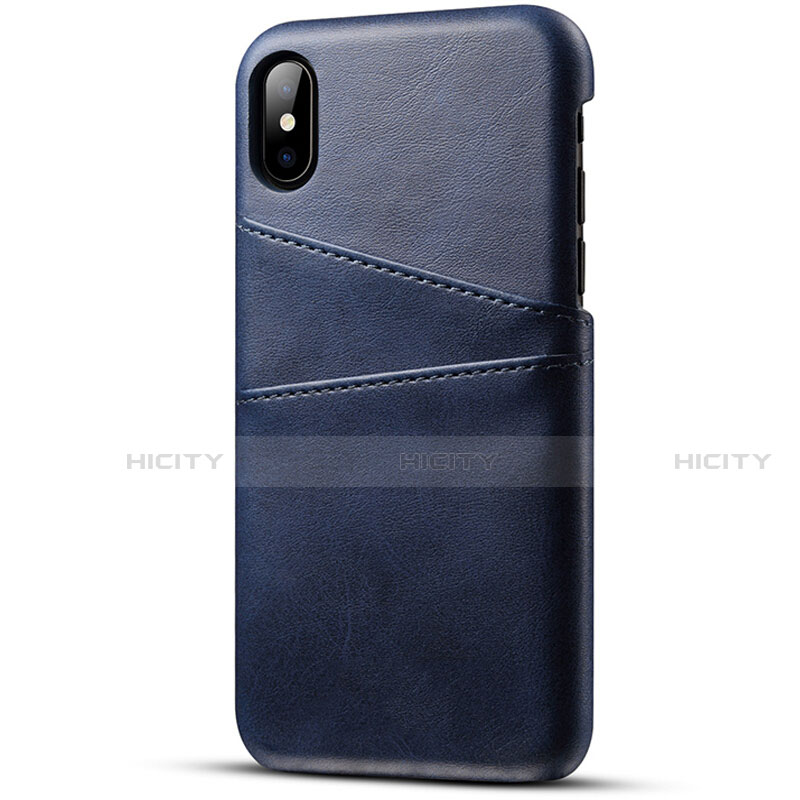 Handyhülle Hülle Luxus Leder Schutzhülle S06 für Apple iPhone X Blau