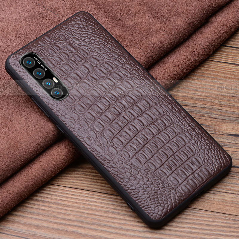 Handyhülle Hülle Luxus Leder Schutzhülle S06 für Oppo Reno3 Pro Braun