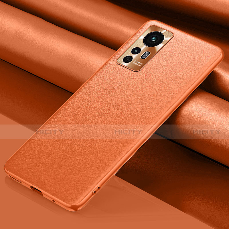 Handyhülle Hülle Luxus Leder Schutzhülle S06 für Xiaomi Mi 12 5G Orange Plus