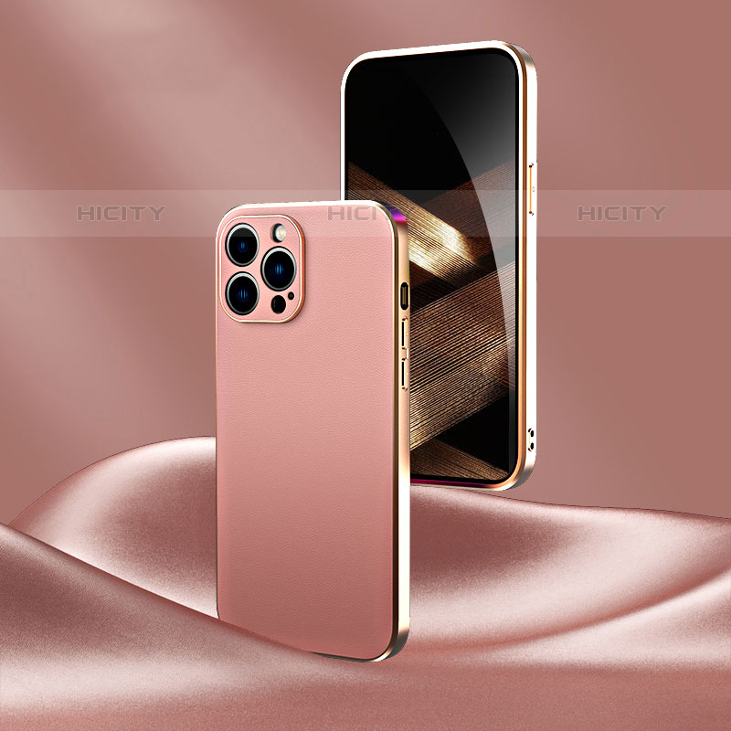 Handyhülle Hülle Luxus Leder Schutzhülle S07 für Apple iPhone 16 Pro Max Rosegold Plus