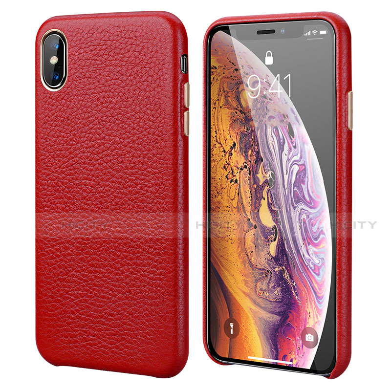 Handyhülle Hülle Luxus Leder Schutzhülle S14 für Apple iPhone Xs Max Rot