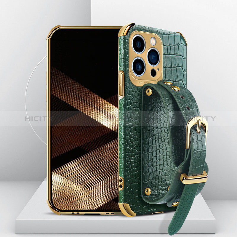 Handyhülle Hülle Luxus Leder Schutzhülle XD2 für Apple iPhone 14 Pro Max Grün Plus