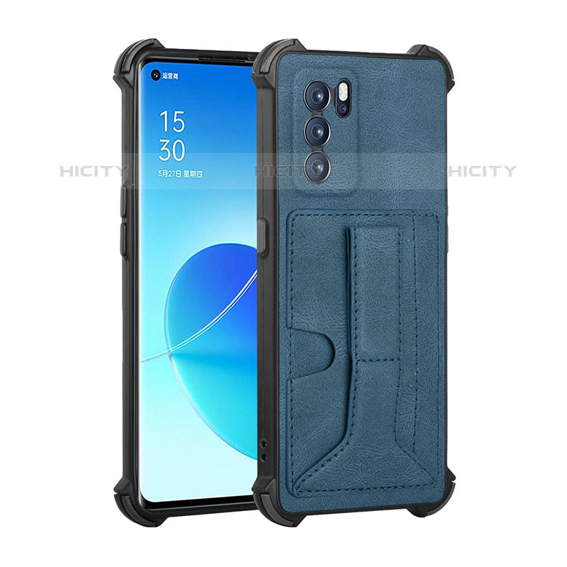 Handyhülle Hülle Luxus Leder Schutzhülle Y01B für Oppo Reno6 Pro 5G India Blau Plus